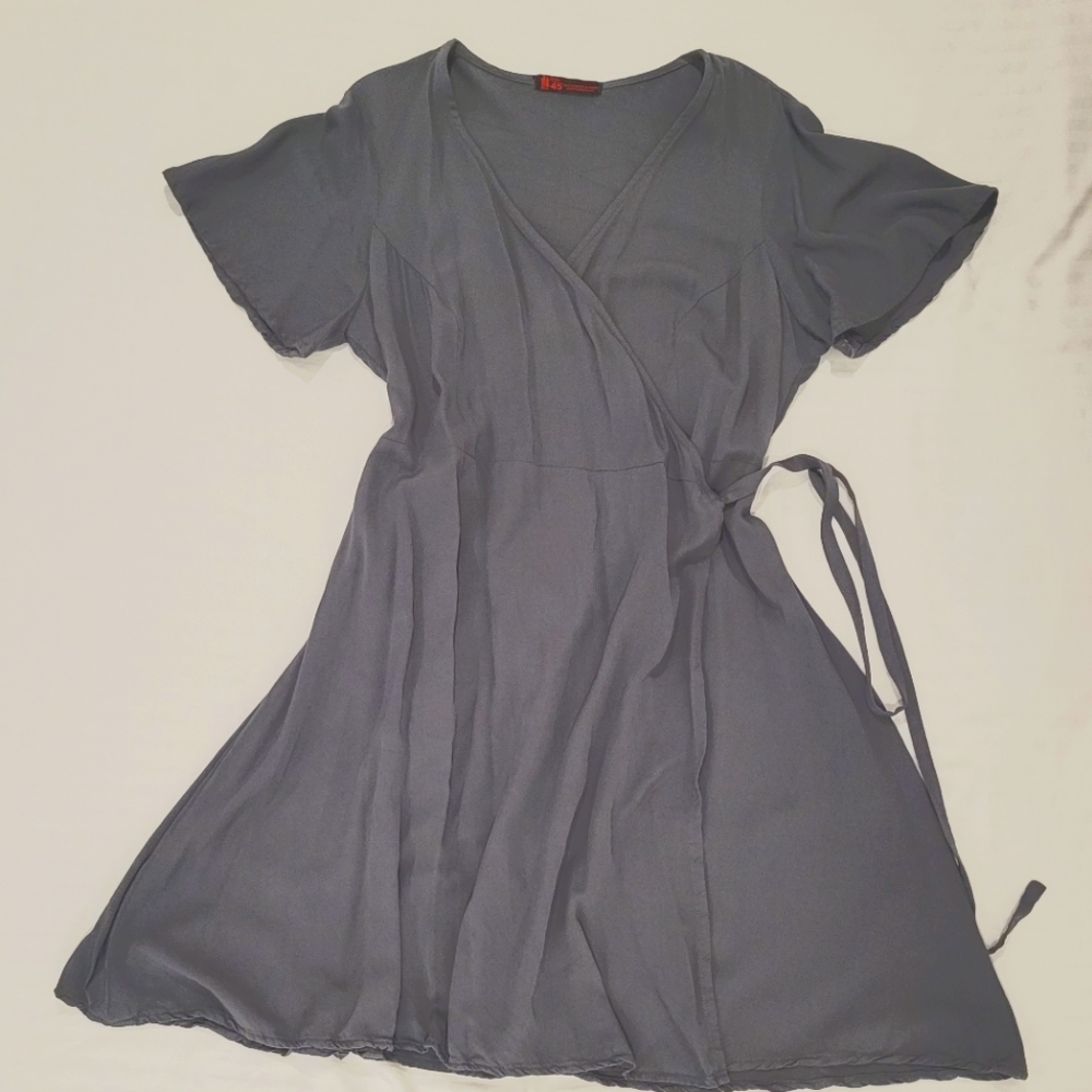 Custom handmade Grey Wrap Dress
